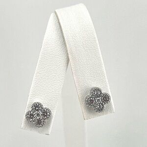 925 Solid Sterling Silver Luxury Clover 4 Leaf Stud Earrings